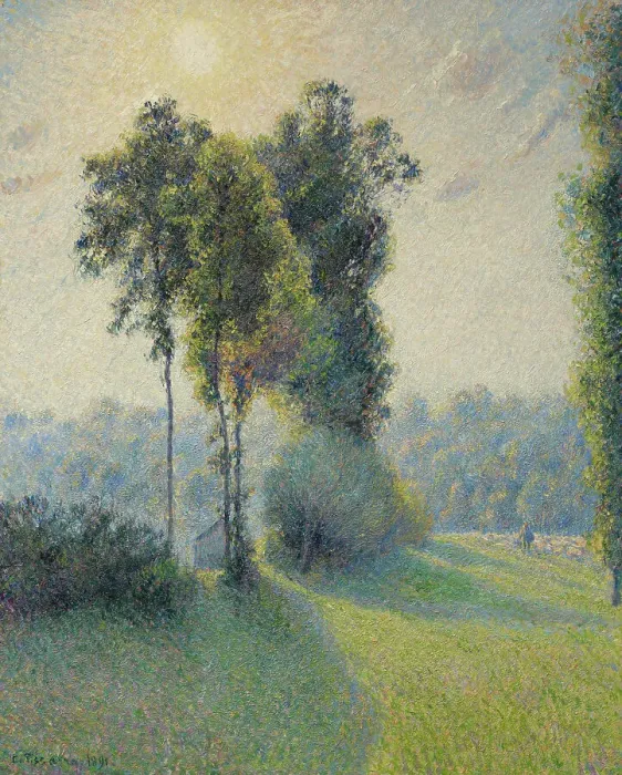 Framed Print : Landscape At Saint-Charles, Near Gisors, Sunset, 1891. Creator: Camille Pissarro Framed Print : Landscape At Saint-Charles, Near Gisors, Sunset, 1891. Creator: Camille Pissarro
