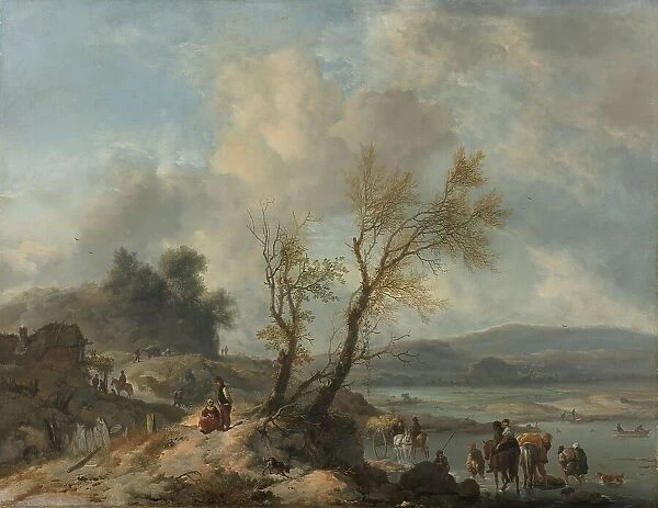 Landscape with Sandy Path beside a River, c.1655. Creator: Philips Wouwerman