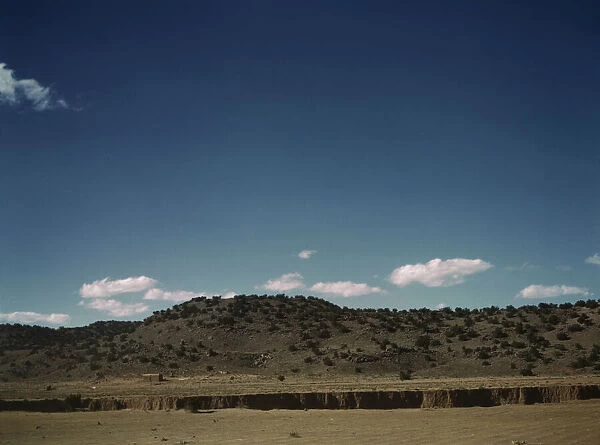 Landscape along the Santa Fe R. R. Willard, New Mexico, 1943. Creator: Jack Delano