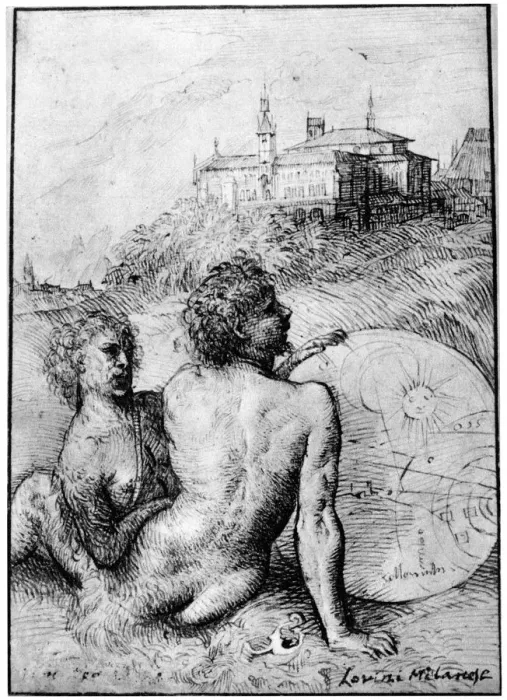 Framed Print : Landscape with Satyrs, c1512, (1937). Artist: Titian Framed Print : Landscape with Satyrs, c1512, (1937). Artist: Titian