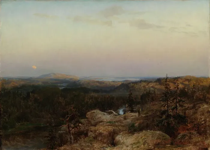 Framed Print : Landscape from Savo, 1868. Creator: Berndt Lindholm Framed Print : Landscape from Savo, 1868. Creator: Berndt Lindholm