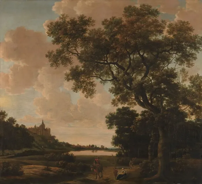Framed Print : Landscape with the Schwanenburg, Cleves, c.1650-c.1655. Creator: Joris van der Haagen Framed Print : Landscape with the Schwanenburg, Cleves, c.1650-c.1655. Creator: Joris van der Haagen