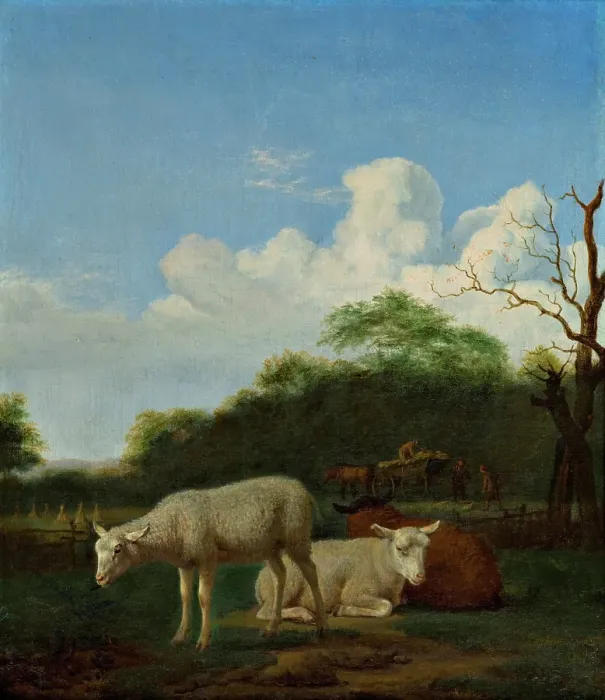 Framed Print : Landscape with Three Sheep, 1659. Creator: Adriaen van de Velde Framed Print : Landscape with Three Sheep, 1659. Creator: Adriaen van de Velde
