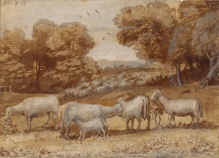 Framed Print : Landscape with Sheep, ca. 1648. Creator: Claude Lorrain Framed Print : Landscape with Sheep, ca. 1648. Creator: Claude Lorrain