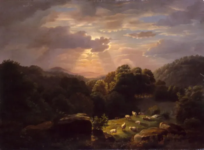 Framed Print : Landscape with Sheep, n. d. Creator: Robert Seldon Duncanson Framed Print : Landscape with Sheep, n. d. Creator: Robert Seldon Duncanson