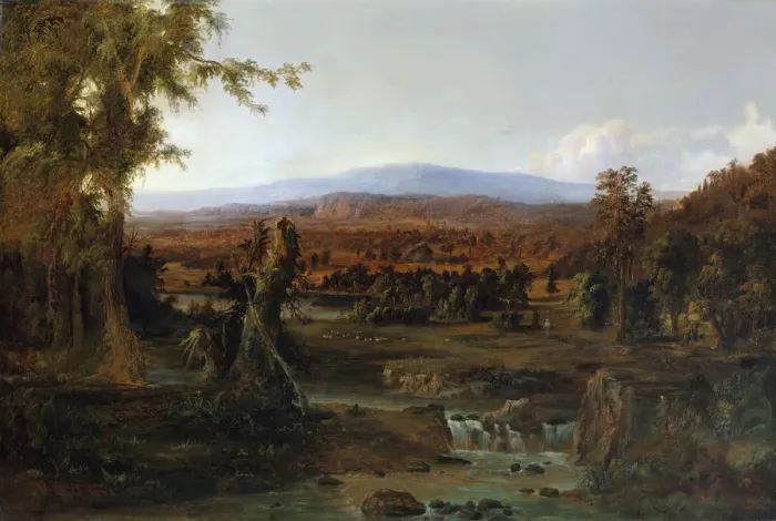 Framed Print : Landscape with Shepherd, 1852. Creator: Robert Seldon Duncanson Framed Print : Landscape with Shepherd, 1852. Creator: Robert Seldon Duncanson