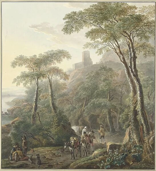 Landscape with Shepherds and Milkmaid, 1700-1800. Creator: N Lamme