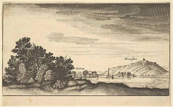 Landscape showing Coblentz and Harmenstein, copy, 17th century. Creator: Abraham Aubri