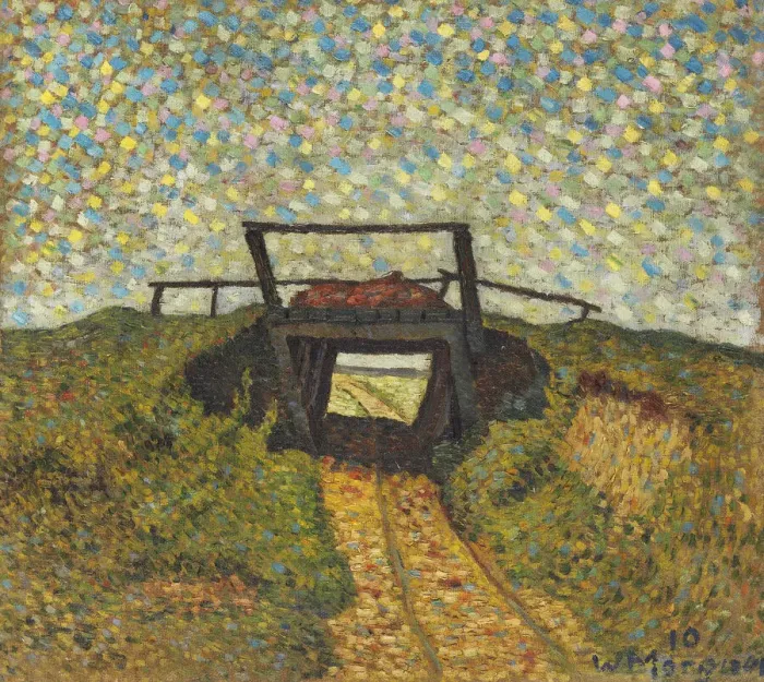 Framed Print : Landscape with a small bridge near Soest, 1910. Creator: Morgner, Wilhelm (1891-1917) Framed Print : Landscape with a small bridge near Soest, 1910. Creator: Morgner, Wilhelm (1891-1917)