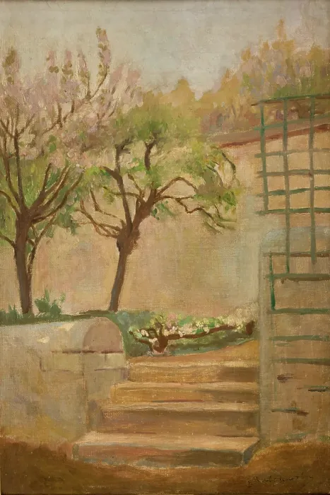 Framed Print : Landscape with Small Stairs, between 1908-1912. Creator: Jacek Malczewski Framed Print : Landscape with Small Stairs, between 1908-1912. Creator: Jacek Malczewski