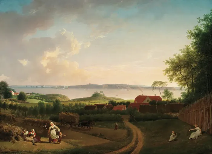 Framed Print : Landscape by the Sound, c1800. Creator: Jens Juel Framed Print : Landscape by the Sound, c1800. Creator: Jens Juel
