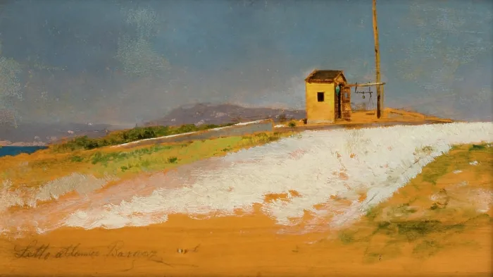Framed Print : Landscape from the South, 20th century. Creator: Henryk Siemiradzki Framed Print : Landscape from the South, 20th century. Creator: Henryk Siemiradzki