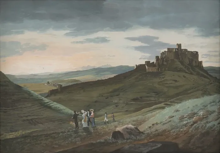 Framed Print : Landscape with Spis Castle, 1805-1810. Creator: Jan Jakub Muller Framed Print : Landscape with Spis Castle, 1805-1810. Creator: Jan Jakub Muller