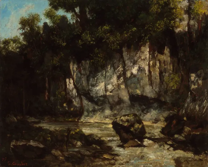 Framed Print : Landscape with stag, 1873. Artist: Courbet, Gustave (1819-1877) Framed Print : Landscape with stag, 1873. Artist: Courbet, Gustave (1819-1877)