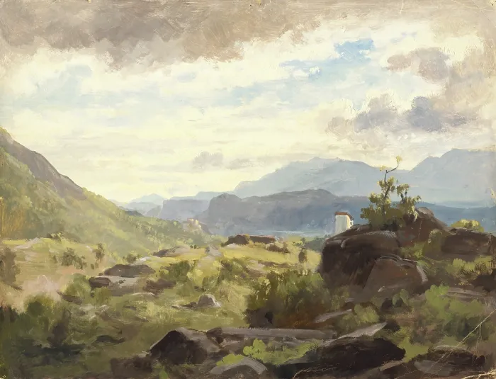Framed Print : Landscape study, 1860-1900. Creator: Jan Nowopacky Framed Print : Landscape study, 1860-1900. Creator: Jan Nowopacky