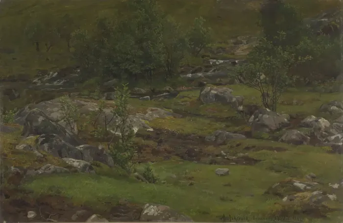 Framed Print : Landscape Study, 1862. Creator: Anders Monsen Askevold Framed Print : Landscape Study, 1862. Creator: Anders Monsen Askevold