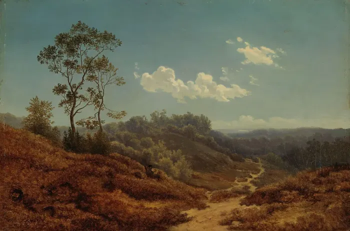 Framed Print : Landscape Study, a copy after Albert Flamm, 1858. Creator: Augusta Soldan Framed Print : Landscape Study, a copy after Albert Flamm, 1858. Creator: Augusta Soldan
