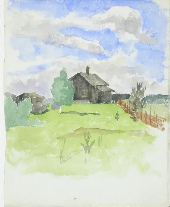 Framed Print : Landscape Study with Cottage. Creator: Maria Wiik Framed Print : Landscape Study with Cottage. Creator: Maria Wiik