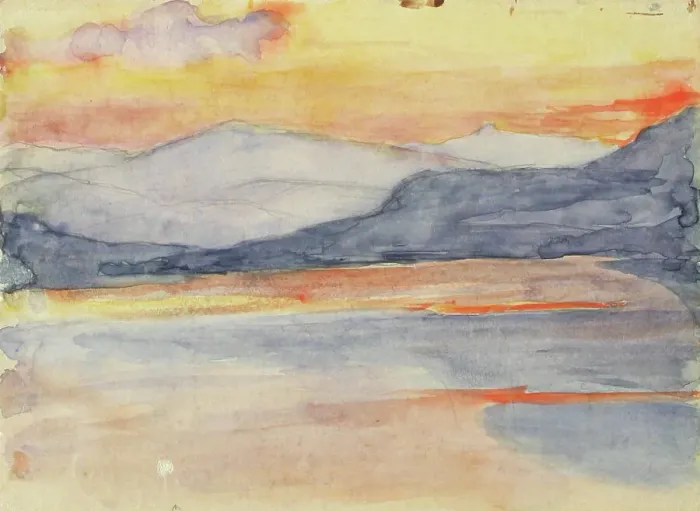 Framed Print : Landscape Study, Fell at Sunset. Creator: Maria Wiik Framed Print : Landscape Study, Fell at Sunset. Creator: Maria Wiik