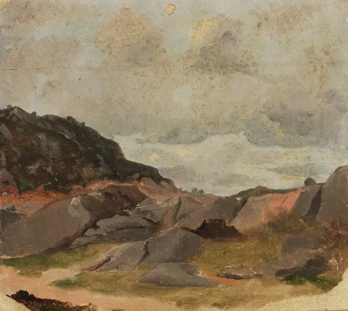Framed Print : Landscape Study, probably 1830. Creator: Adolph Tidemand Framed Print : Landscape Study, probably 1830. Creator: Adolph Tidemand