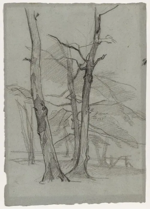 Framed Print : Landscape Study with Trees, c. 1870-1875. Creator: Thomas Couture (French, 1815-1879) Framed Print : Landscape Study with Trees, c. 1870-1875. Creator: Thomas Couture (French, 1815-1879)
