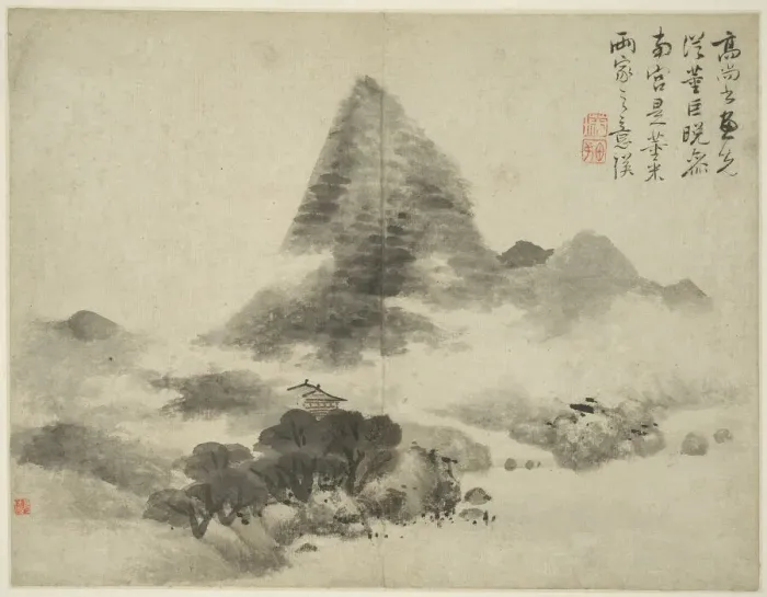 Framed Print : Landscape in the Style of Ancient Masters: after Gao Shangshu, following Dong Yuan (active... 1642. Creator: Unknown) Framed Print : Landscape in the Style of Ancient Masters: after Gao Shangshu, following Dong Yuan (active... 1642. Creator: Unknown)
