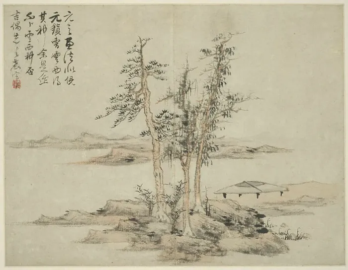 Framed Print : Landscape in the Style of Ancient Masters: after Ni Zan (1301-1374), Cao Zhibo... 1642. Creator: Lan Ying Framed Print : Landscape in the Style of Ancient Masters: after Ni Zan (1301-1374), Cao Zhibo... 1642. Creator: Lan Ying