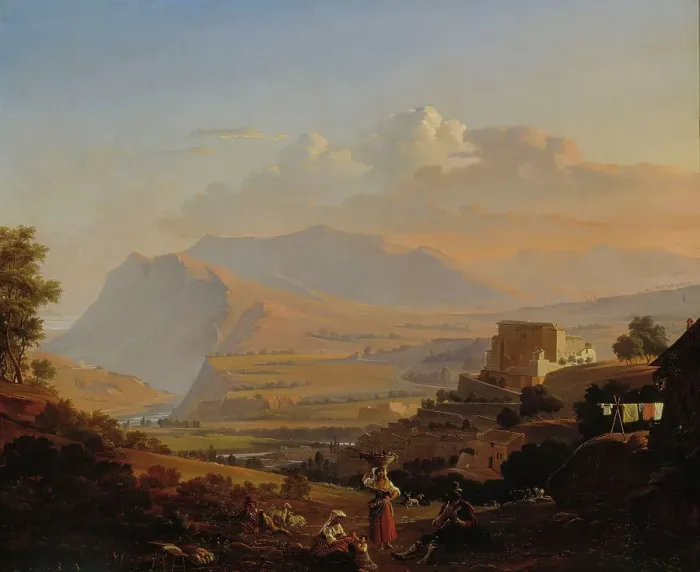 Framed Print : Landscape from Subiaco, 1844. Creator: Robert Wilhelm Ekman