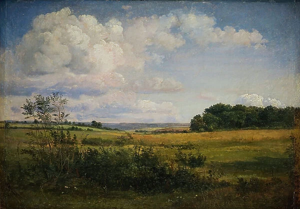 Landscape with Sunlit Clouds, 1844-1845. Creator: Dankvart Dreyer