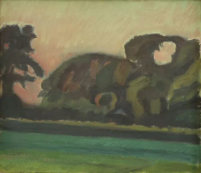 Framed Print : Landscape after Sunset, 1923. Creator: Harald Giersing Framed Print : Landscape after Sunset, 1923. Creator: Harald Giersing