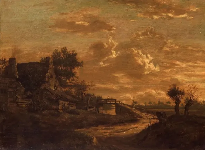Framed Print : Landscape at Sunset, c.1654-c.1657. Creator: Rafael Govertsz Camphuijsen Framed Print : Landscape at Sunset, c.1654-c.1657. Creator: Rafael Govertsz Camphuijsen