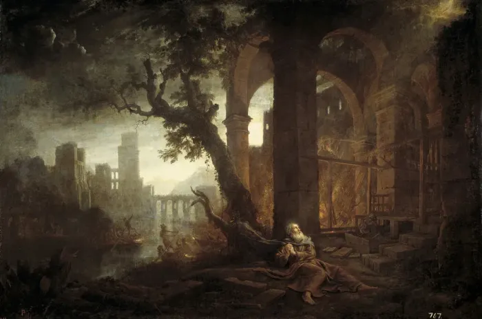 Framed Print : Landscape with the Temptation of Saint Anthony. Artist: Lorrain, Claude (1600-1682) Framed Print : Landscape with the Temptation of Saint Anthony. Artist: Lorrain, Claude (1600-1682)