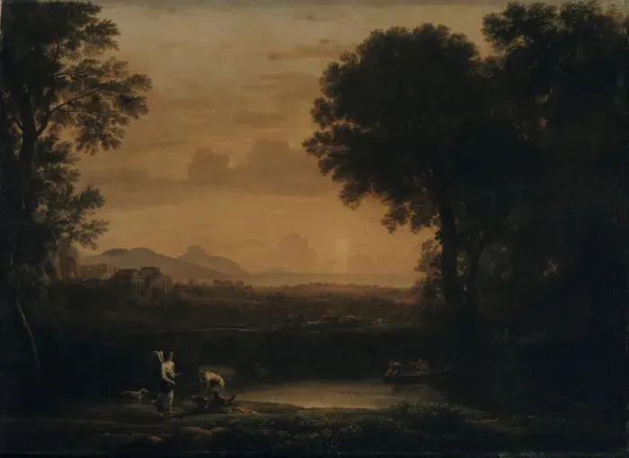 Framed Print : Landscape with Tobias and the Angel, 1663. Artist: Lorrain, Claude (1600-1682) Framed Print : Landscape with Tobias and the Angel, 1663. Artist: Lorrain, Claude (1600-1682)