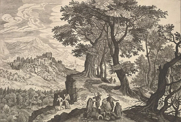 Landscape with Tobias and the Angel and Gypsies. Creator: Aegidius Sadeler II