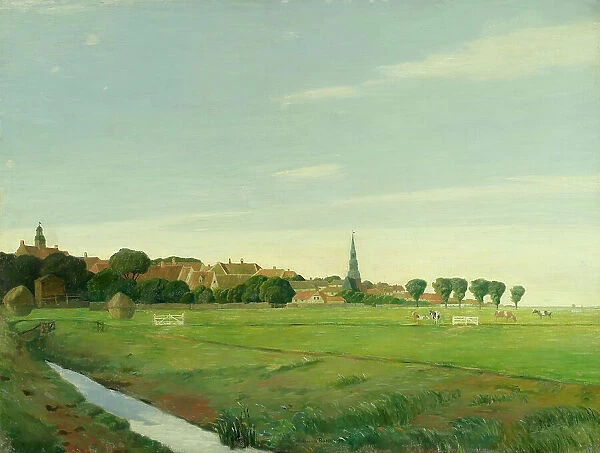 Landscape with a Town, 1894. Creator: Johan Rohde