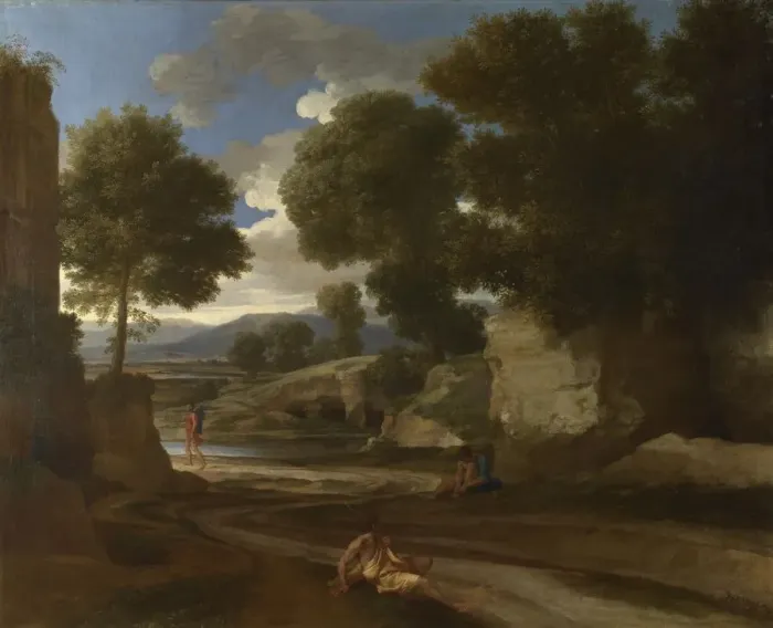Framed Print : Landscape with Travellers Resting, ca 1638. Artist: Poussin, Nicolas (1594-1665) Framed Print : Landscape with Travellers Resting, ca 1638. Artist: Poussin, Nicolas (1594-1665)