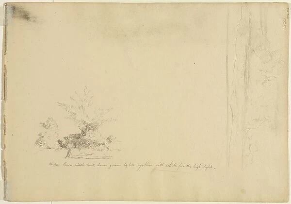 Landscape and Tree Studies (verso), c. 1851. Creator: David Johnson (American, 1827-1908)
