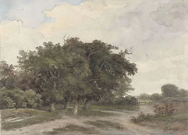 Landscape with trees, 1841-1890. Creator: Johannes Warnardus Bilders