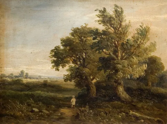 Framed Print : Landscape With Trees, 1863. Creator: Samuel Restell Lines Framed Print : Landscape With Trees, 1863. Creator: Samuel Restell Lines