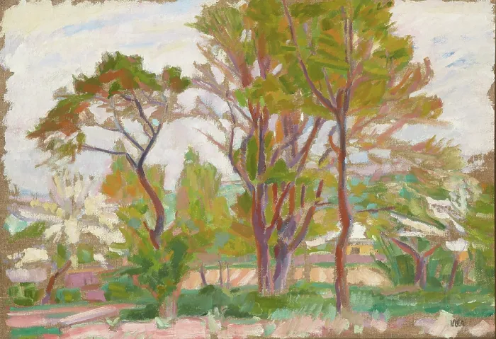 Framed Print : Landscape with Trees, 1910. Creator: Wojciech Weiss Framed Print : Landscape with Trees, 1910. Creator: Wojciech Weiss