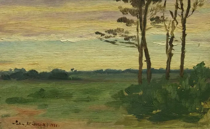Framed Print : Landscape with Trees, 1923. Creator: John Mitchell Framed Print : Landscape with Trees, 1923. Creator: John Mitchell