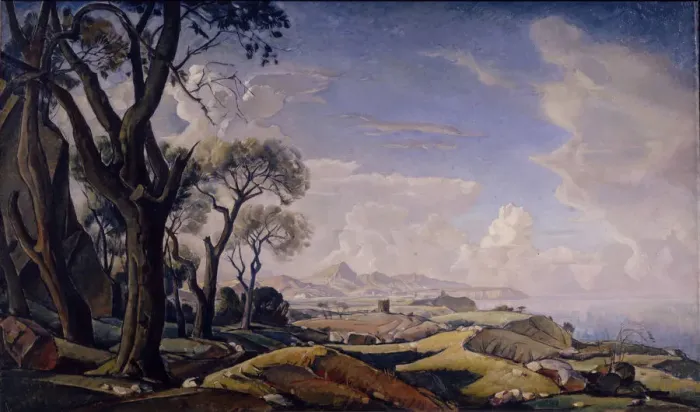 Framed Print : Landscape with trees, 1927. Artist: Bogayevsky, Konstantin Fyodorovich (1872-1943) Framed Print : Landscape with trees, 1927. Artist: Bogayevsky, Konstantin Fyodorovich (1872-1943)