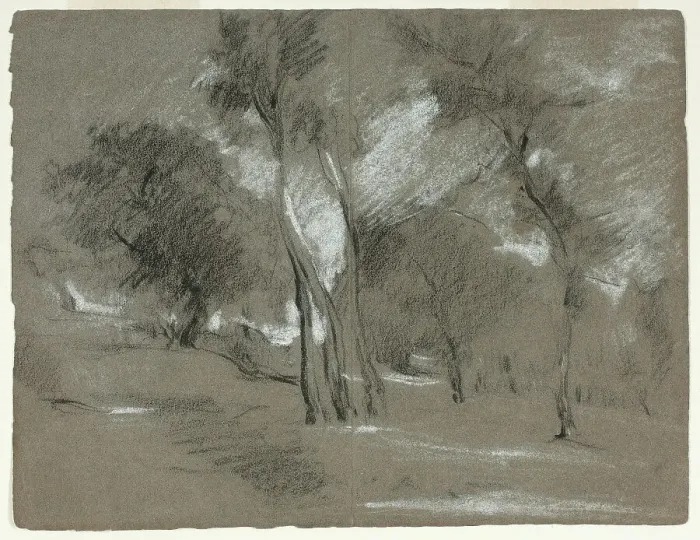Framed Print : Landscape with Trees, n.d. Creator: Jean-Baptiste Carpeaux Framed Print : Landscape with Trees, n.d. Creator: Jean-Baptiste Carpeaux