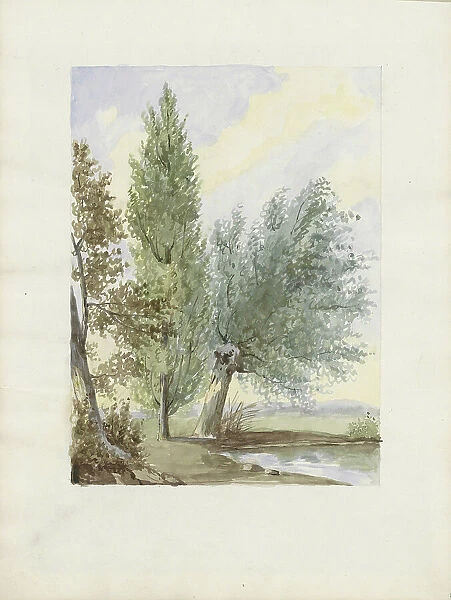 Landscape with trees on a waterfront, c.1819-c.1870. Creator: Anon