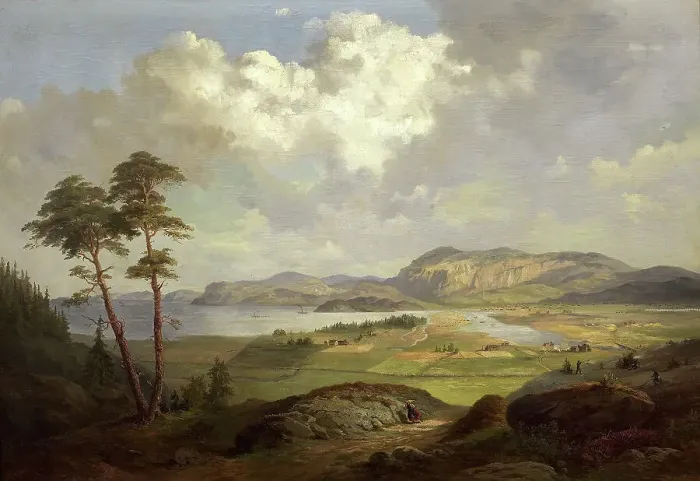 Framed Print : Landscape from Tröndelagen, 1861. Creator: Charles XV, King of Sweden Framed Print : Landscape from Tröndelagen, 1861. Creator: Charles XV, King of Sweden