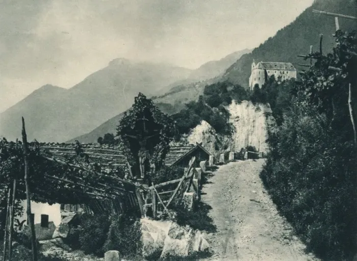 Framed Print : Landscape with Tyrol Castle, Merano, South Tyrol, Italy, 1927. Artist: Eugen Poppel Framed Print : Landscape with Tyrol Castle, Merano, South Tyrol, Italy, 1927. Artist: Eugen Poppel