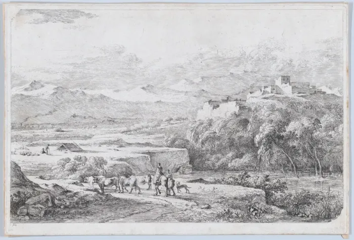 Framed Print : Landscape after Van der Cabel, ca. 1773. Creator: Jean-Jacques de Boissieu Framed Print : Landscape after Van der Cabel, ca. 1773. Creator: Jean-Jacques de Boissieu