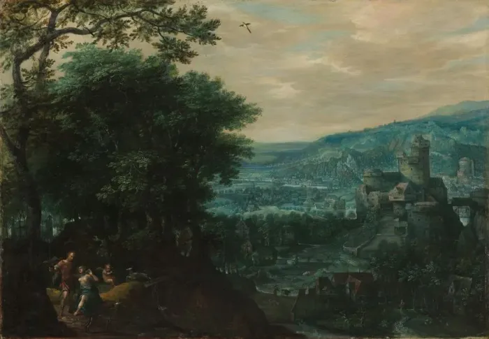 Framed Print : Landscape with Venus and Adonis, 1580s. Creator: Gillis van Coninxloo (Netherlandish, 1544-1607) Framed Print : Landscape with Venus and Adonis, 1580s. Creator: Gillis van Coninxloo (Netherlandish, 1544-1607)