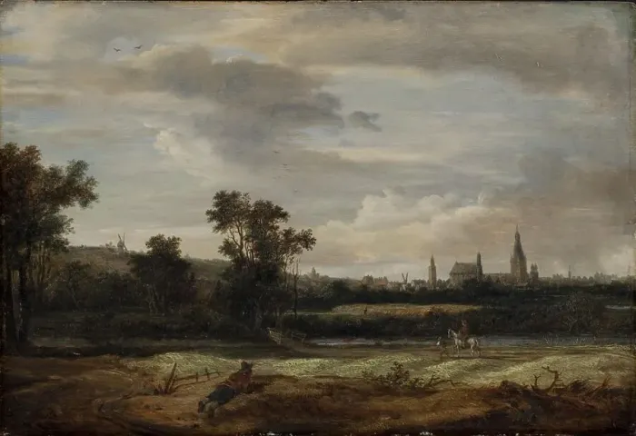 Framed Print : Landscape with a View Towards a Town, 1671. Creator: Anthonie van Borssom Framed Print : Landscape with a View Towards a Town, 1671. Creator: Anthonie van Borssom