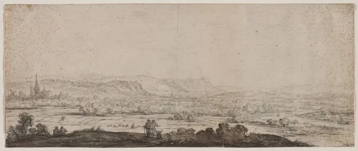Framed Print : Landscape with the Village of Schenkenschanz, Gelderland, 1600s. Creator: Herman Saftleven (Dutch Framed Print : Landscape with the Village of Schenkenschanz, Gelderland, 1600s. Creator: Herman Saftleven (Dutch